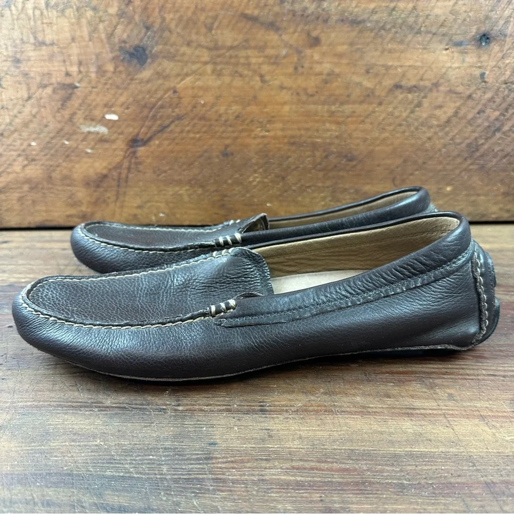 Banana Republic Leather Driving Shoe Moccasin Loafer Brown Size 10